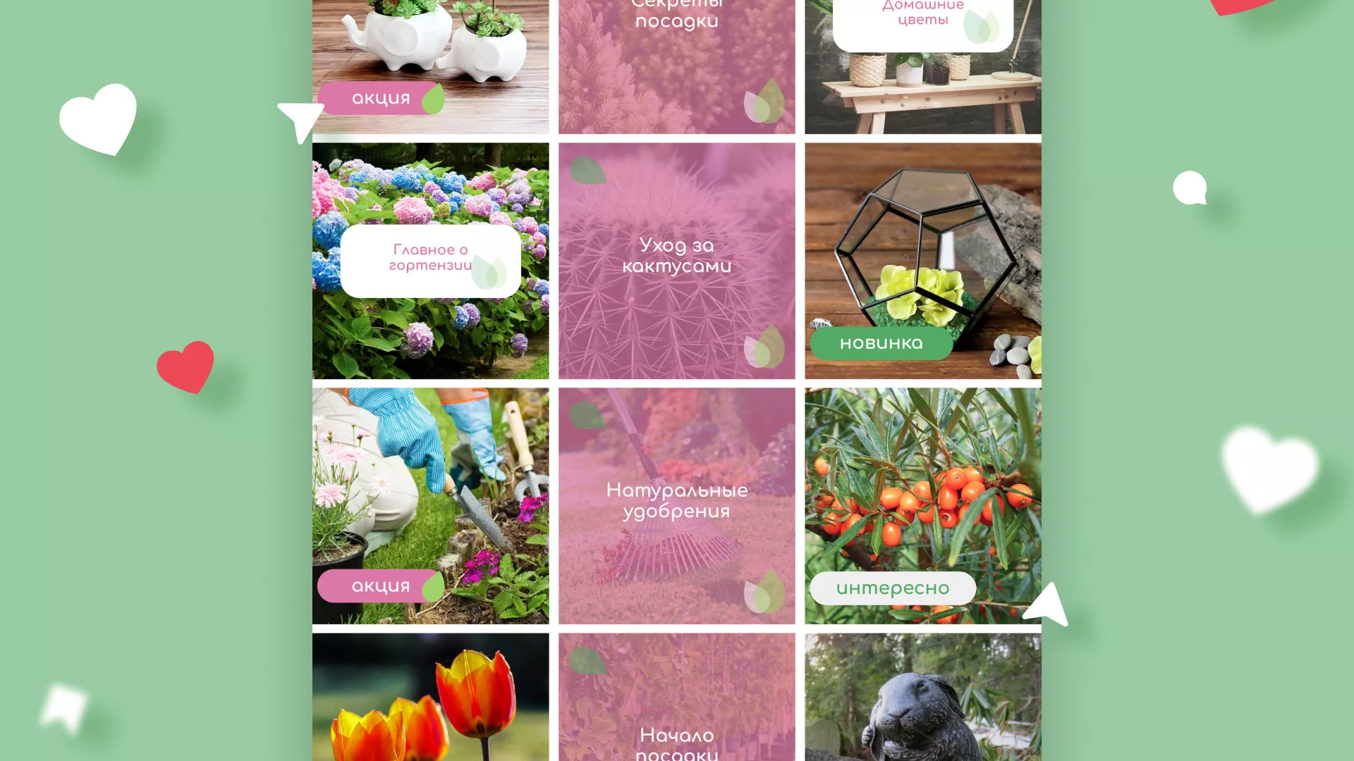 Разработка оформления профиля Instagram для магазина «Floraint» в Зверево