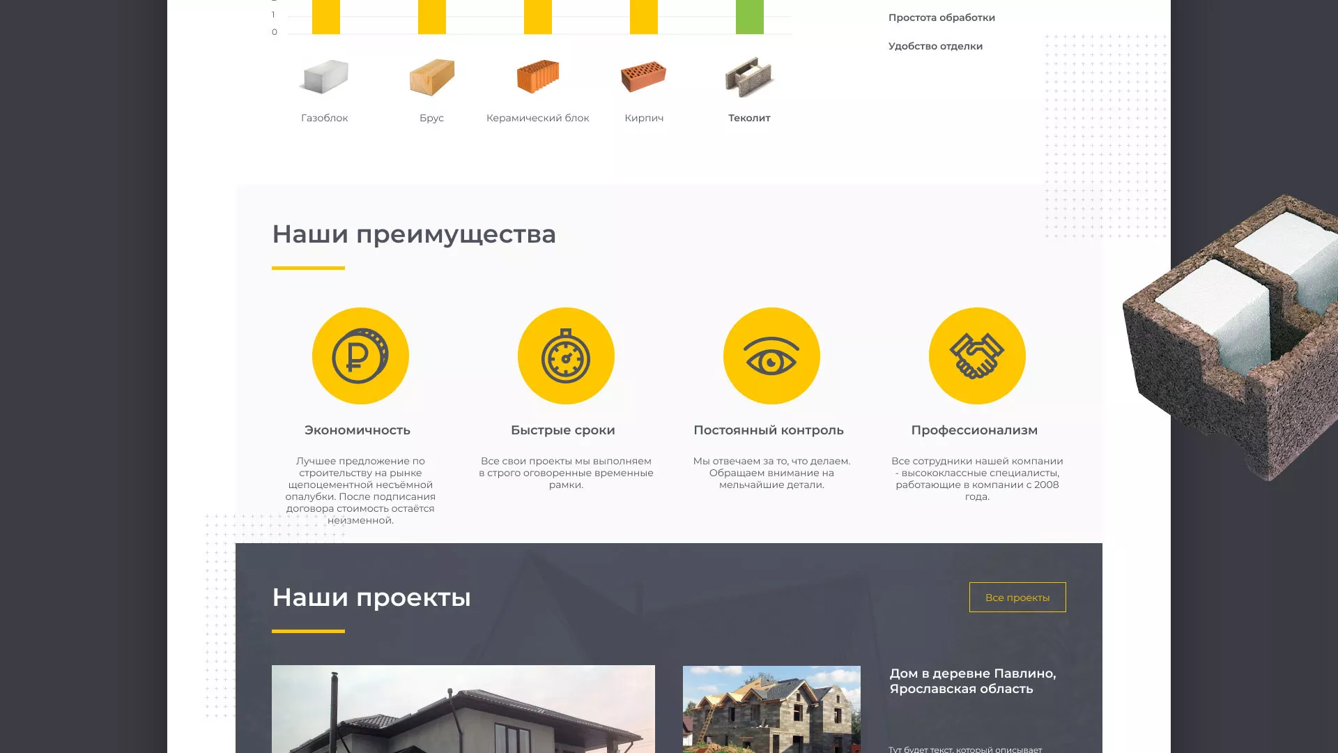 Создание сайта для строительной компании «ЭКОДОМ» в Зверево