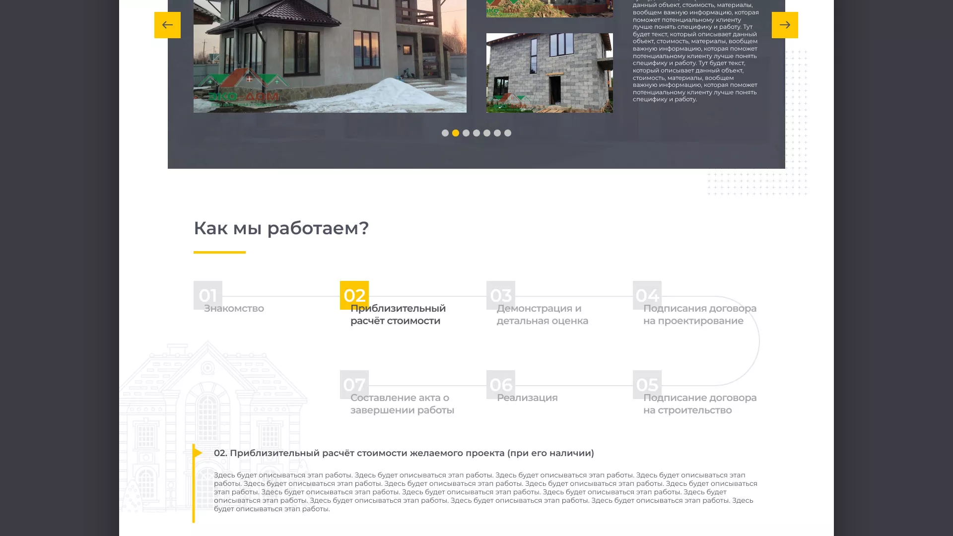 Создание сайта для строительной компании «ЭКОДОМ» в Зверево