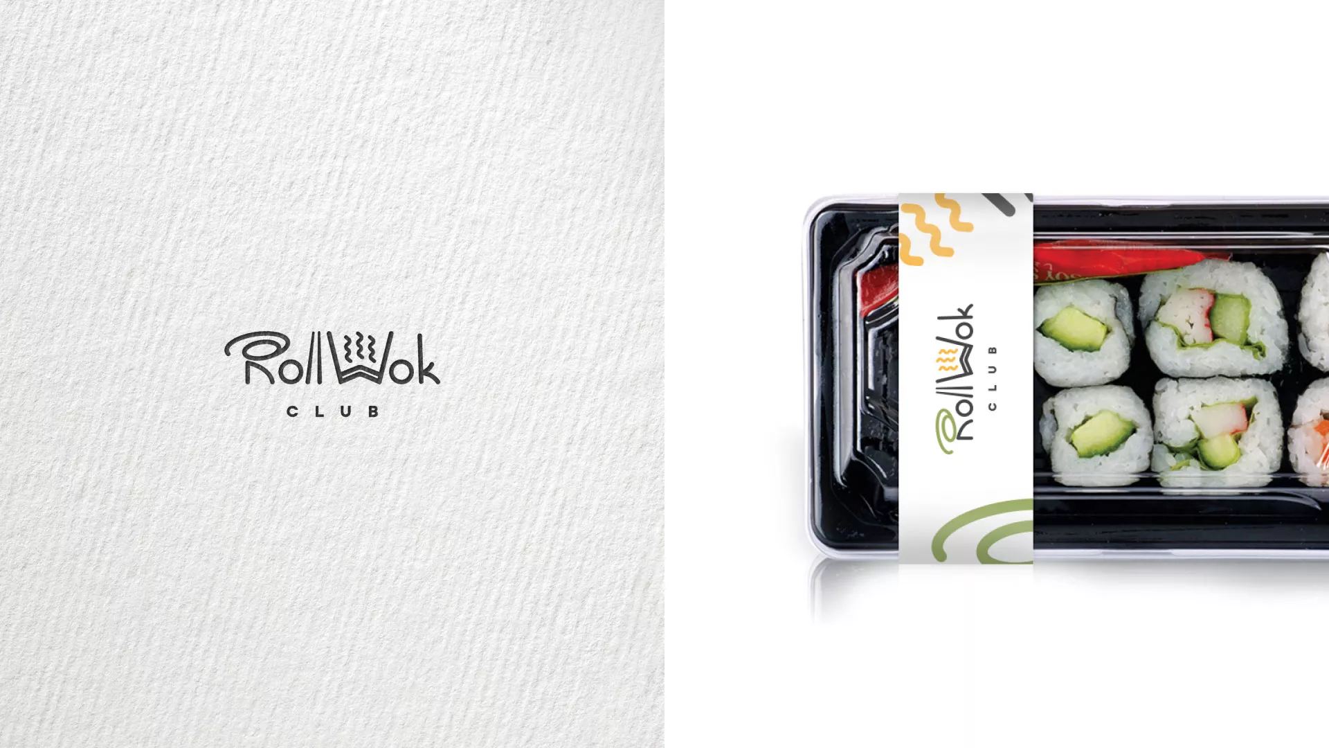 Разработка наклеек для суши-бара «Roll Wok Club» в Зверево